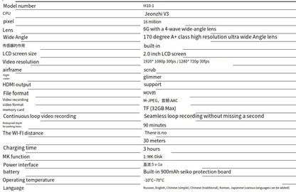 Action Camera Ultra HD 4K/30fps.